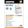Geepas Chest Freezer, GCF2506WAH, ABS and PC, 125W, -18 Deg.C, 250 Ltrs, Off White