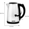 Geepas Electric Kettle, GK38021UK, 2200W, 1.7 Ltrs, Silver/Black