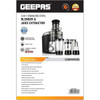 Geepas 4 In 1 Blender/Juice Extractor, GSB44016, 800W, 1.5 Ltrs, Black/Silver