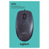 Logitech Wired Mouse, M90, USB, Black