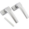 Robustline Door Lever Handle and Lockbody Set, 224, Aluminium, 20MM, White, 3 Pcs/Set