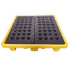 Sai-U, 4 Drum Spill Containment Pallet, DP004H, 1300MM Length x 1300MM Width, 260 Ltrs Capacity, Yellow