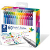 Staedtler Fineliner Pen Set, ST-334-C60, Triplus, 0.3MM Tip, Assorted Colors, 60 Pcs/Set