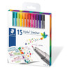 Staedtler Fineliner Pen Set, ST-334-C15, Triplus, 0.3MM Tip, Assorted Colors, 15 Pcs/Set