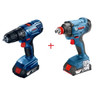 Bosch Professional Cordless Combi And Cordless Impact Driver Set, GSB-180-LI+GDX-180-LI, 2 Pcs/Set