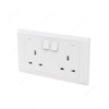 Abb Double Pole Switch Socket With Neon, BL240, Inora, 2 Gang, 13A, White