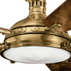 Kichler LED Ceiling Fan, 300018-BAB, Hatteras Bay, 72W, 2 Blade, 56 Inch Blade Dia, Burnished Antique Brass