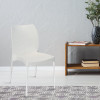 Nilkamal Novella 07 Armless Chair, Plastic/Stainless Steel, 110 Kg Weight Capacity, Milky White