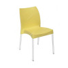 Nilkamal Novella 07 Armless Chair, Plastic/Stainless Steel, 110 Kg Weight Capacity, Yellow