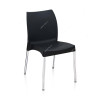 Nilkamal Novella 07 Armless Chair, Plastic/Stainless Steel, 110 Kg Weight Capacity, Iron Black