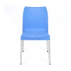 Nilkamal Novella 07 Armless Chair, Plastic/Stainless Steel, 110 Kg Weight Capacity, Blue