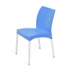 Nilkamal Novella 07 Armless Chair, Plastic/Stainless Steel, 110 Kg Weight Capacity, Blue