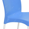 Nilkamal Novella 07 Armless Chair, Plastic/Stainless Steel, 110 Kg Weight Capacity, Blue
