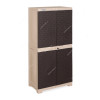 Nilkamal Freedom Mini Medium Freestanding Storage Cabinet, 4 Shelves, Plastic, Weathered Brown/Biscuit