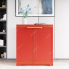Nilkamal Freedom Mini Small Freestanding Storage Cabinet, 2 Shelves, Plastic, Bright Red/Yellow