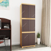 Nilkamal Freedom Mini Large Freestanding Storage Cabinet, 5 Shelves, Plastic, Weathered Brown/Biscuit