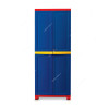 Nilkamal Freedom Big 1 Freestanding Storage Cabinet, 4 Shelves, Plastic, Pepsi Blue/Bright Red