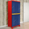 Nilkamal Freedom Big 1 Freestanding Storage Cabinet, 4 Shelves, Plastic, Pepsi Blue/Bright Red