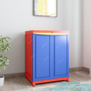 Nilkamal Freedom Small 1 Freestanding Storage Cabinet, 3 Shelves, Plastic, Pepsi Blue/Bright Red