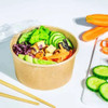 BYFT Disposable Kraft Salad Bowl With Lid, Paper, 320 GSM, 1300ML, Brown, 50 Pcs/Pack