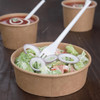 BYFT Disposable Kraft Salad Bowl With Lid, Paper, 320 GSM, 700ML, Brown, 50 Pcs/Pack