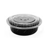 Hotpack Black Base Food Container With Lid, PPBBRE32RO16HP, Polypropylene, Black, 10 Pcs/Set
