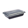 Hotpack Black Base Food Container With Lid, PPBBRE32RO16HP, Polypropylene, Black, 10 Pcs/Set
