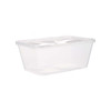 Hotpack Microwaveable Food Container With Lid, PPMC750X3, Polypropylene, Smoky White, 15 Pcs/Pack