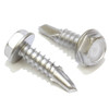 Self Tapping Screw, Zinc Plated, Slotted Hex Head, M6.3 Thread Dia x 19MM Length, 500 Pcs/Pack