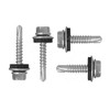 Self Drilling Screw With Bonded Washer, Zinc Plated, Slotted Hex Head, M4.8 Thread Dia x 25MM Length, 1000 Pcs/Pack