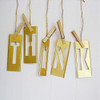Interlocking Stencil Set, Brass, 1 Inch Character Height, Gold, 36 Pcs/Set