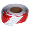 Diagonal Fluorescent Reflective Tape, 48MM Width x 25 Mtrs Length, Red/White