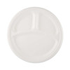 Bio-Degradable 3 Compartment Plate,  Width x  Length, White, 500 Pcs/Pack