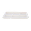 Bio-Degradable 5 Compartment Plate, 8.5 Inch Width x 12.5 Inch Length, White, 500 Pcs/Pack