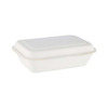 Bio-Degradable Container With Hinged Lid, 6 Inch Width x 9 Inch Length, White, 500 Pcs/Pack