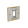 ABB Push Button Switch With Rocker Switch Frame, AMD43020-AG+AMD5120-AG, 1 Gang, 1 Way, 10A, Antique Gold  -    