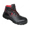 Lancer High Ankle Labor Safety Shoes, TP-109, Model S, Genuine Leather, S3 SRA, Size41, Black  -    