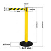 Warrior Connectable Queue Barrier With 3.5 Mtrs Nylon Belt, 345MM Base Dia, 65MM Width x 1070MM Height