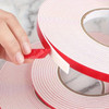 Double Side Foam Tape, 1.5MM Thk, 24MM Width x 30 Mtrs Length, White/Red
