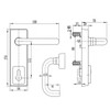 Dorfit Outside Trim Lock, DT1413, Zinc Alloy, 174MM Height x 54MM Width x 150MM Length, Grey