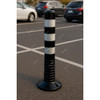 Flexible Parking Bollard Post, Rubber, 8CM Dia x 76CM Height, Black/White