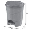 Cosmoplast Pedal Waste Bin, IFHHXX312PG, Plastic, 10 Ltrs, Grey