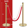 Retractable Barrier With 1.5 Mtrs Red Rope, Stainless Steel, 100CM Height, Gold