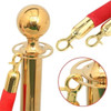 Barrier Rope, Velvet/Stainless Steel, 1.5 Mtrs Length, Red/Gold