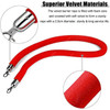 Barrier Rope, Velvet/Stainless Steel, 1.5 Mtrs Length, Red/Silver