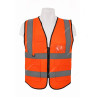 Executive Safety Vest, 6X6, Polyester, 130 GSM, M, Orange