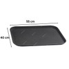 Non Slip Tray With Rubber, Plastic, Rectangular, 40CM Width x 55CM Length, Black
