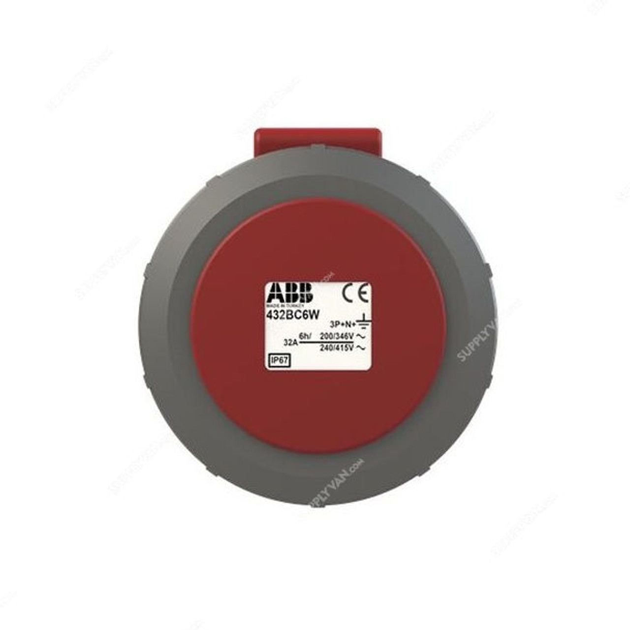 ABB Pin and Sleeve Connector 432BC6W 5 Pole 32A Red and Grey