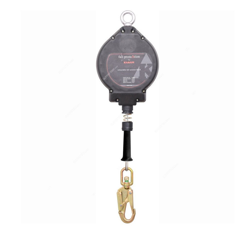 Karam Retractable Fall Arrester W/ G.I Wire Rope PCGS20 Polymer 20 Mtrs