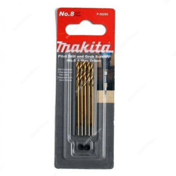 Makita Pilot Drill and Grub Screw, P-50295, 7PCS